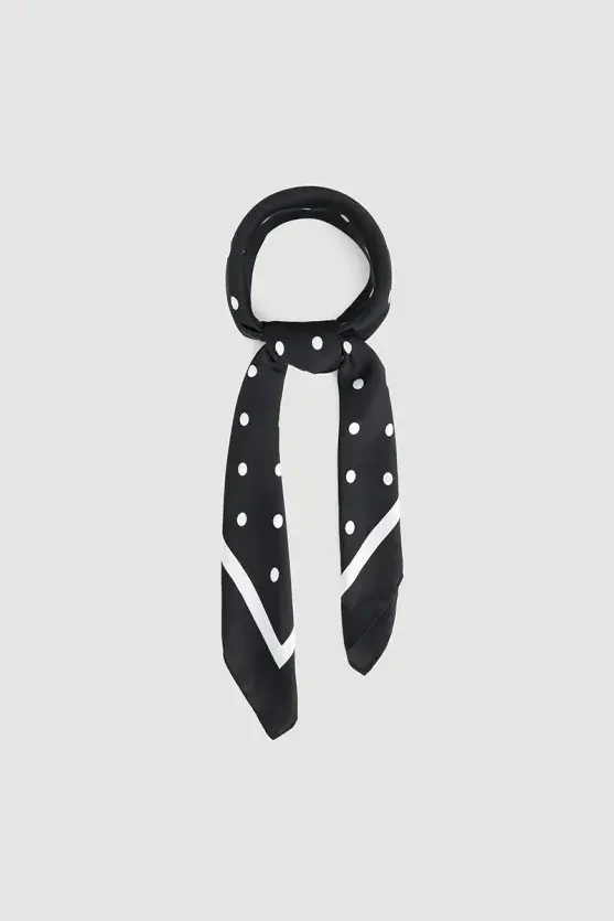 Polka Dot Large Scarf - Black - Gusto