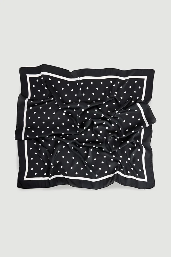 Polka Dot Large Scarf Black - Gusto