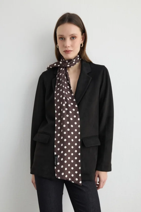 Polka Dot Long Scarf Brown - Gusto