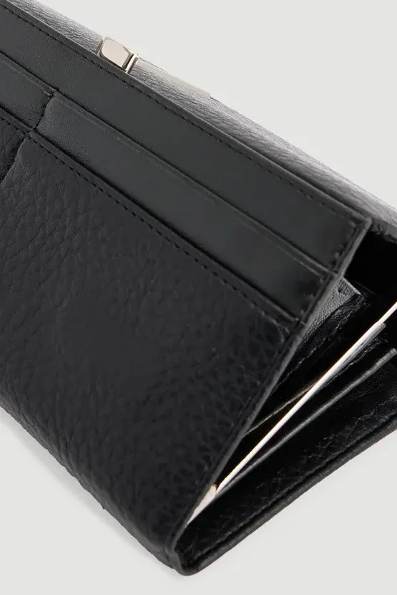 Portfolio Wallet with Metal Detail - Black - 3