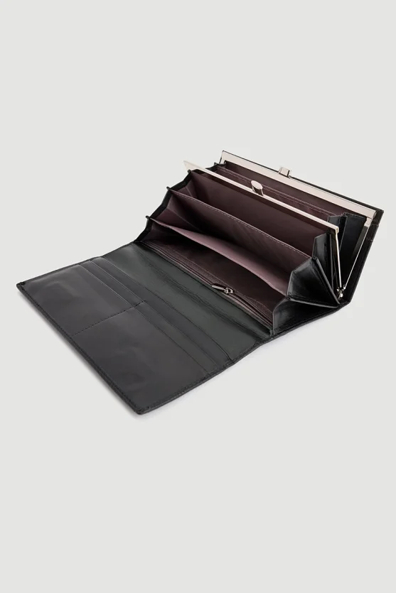 Portfolio Wallet with Metal Detail Black - 2
