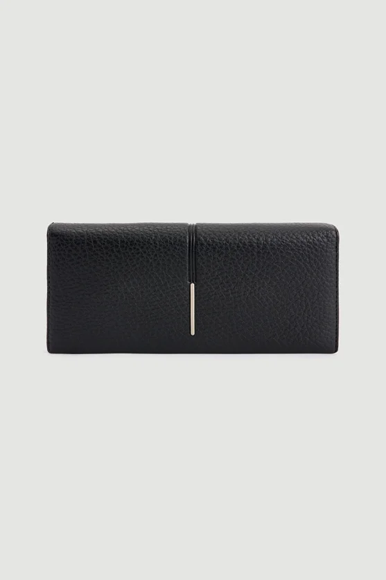 Portfolio Wallet with Metal Detail Black - 1