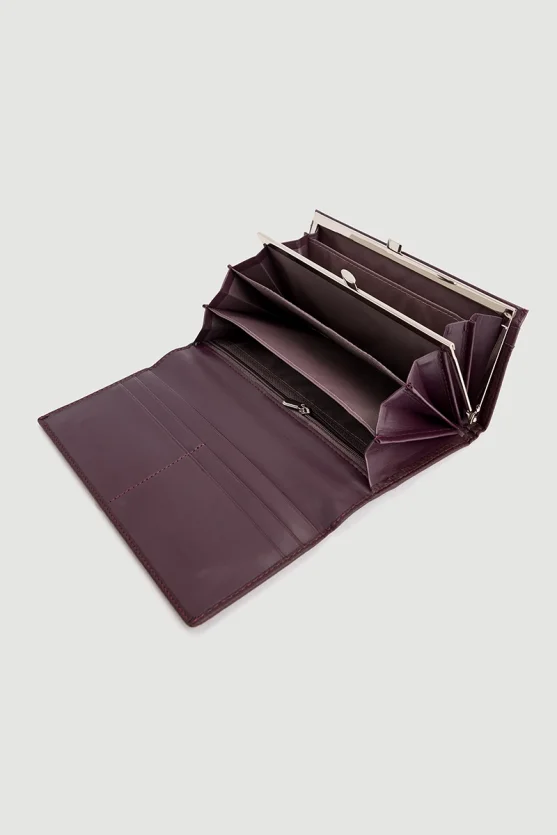 Portfolio Wallet with Metal Detail Maroon - 2