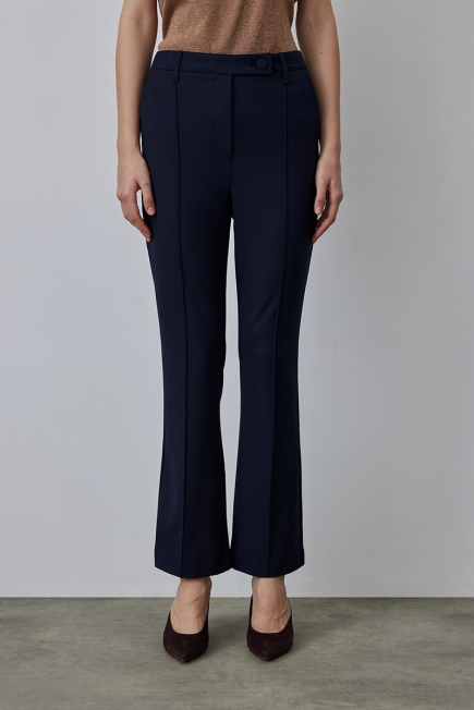 Punto Stitched Fabric Pants - Navy Blue - Gusto