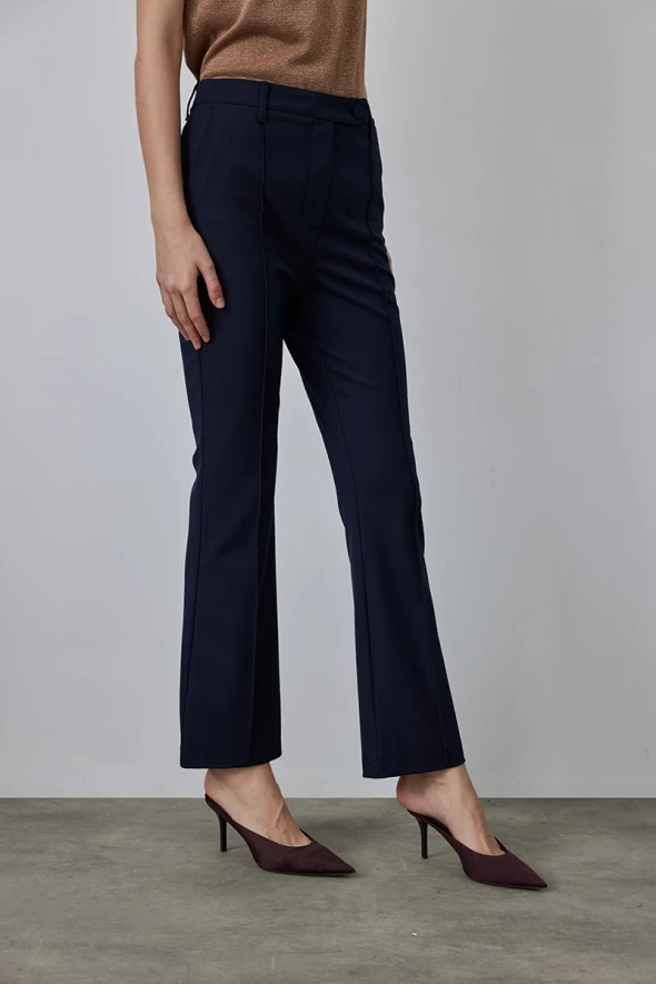 Punto Stitched Fabric Pants - Navy Blue - 2