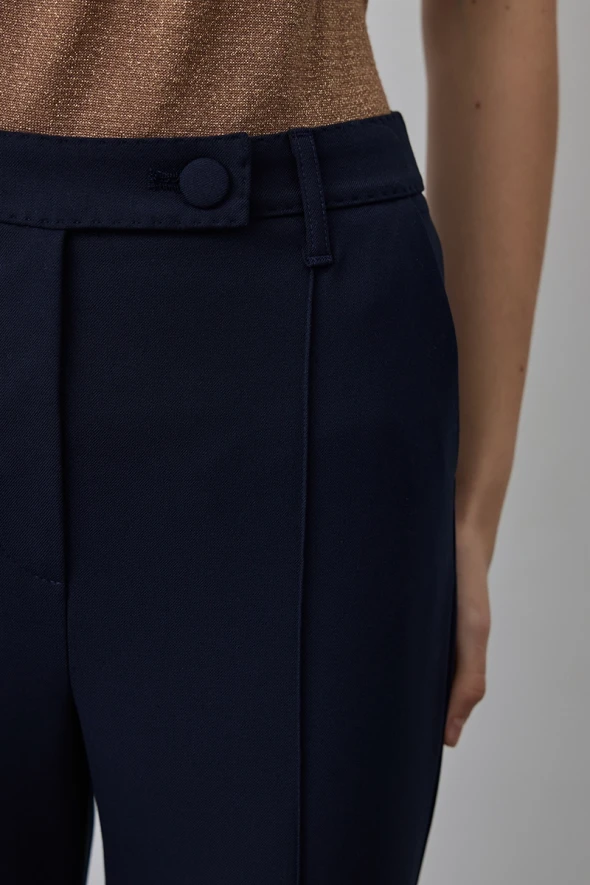 Punto Stitched Fabric Pants - Navy Blue - 4