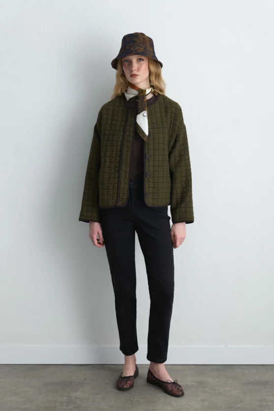 Quilted Jacket Khaki - 3