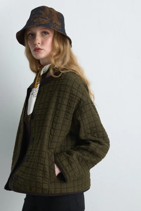 Quilted Jacket Khaki - 8