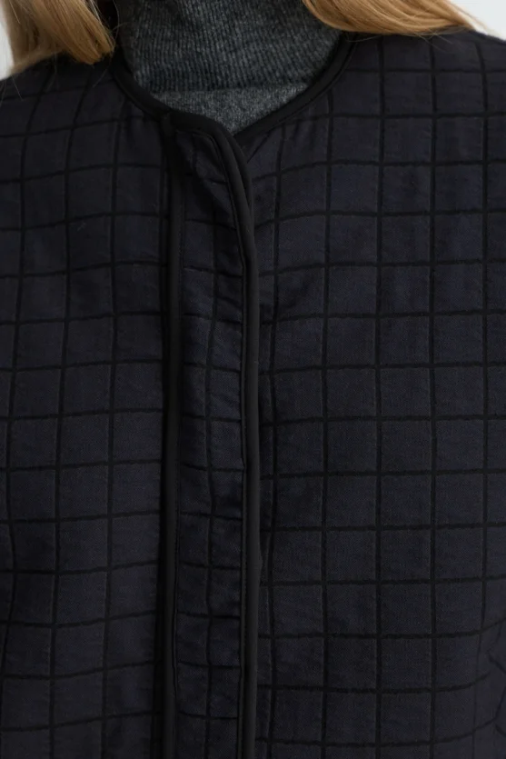 Quilted Jacket Navy Blue - 4