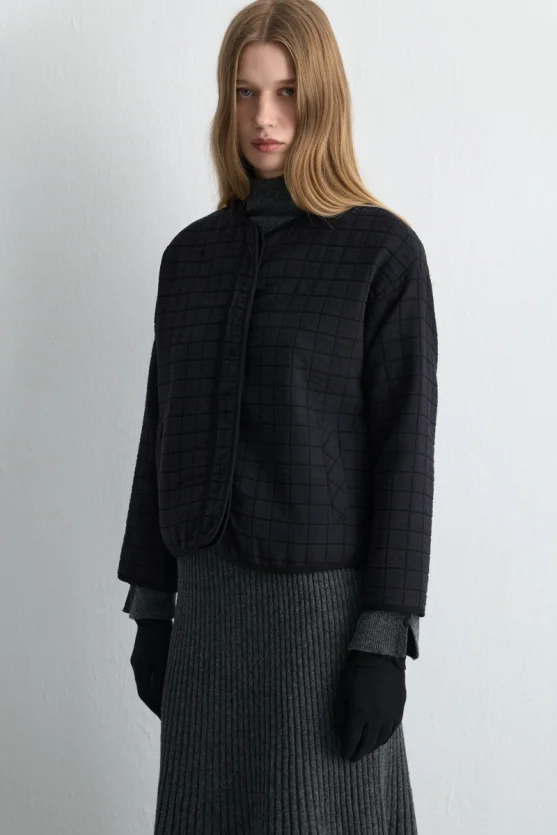 Quilted Jacket Navy Blue - 1