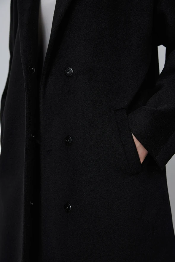 Relaxed Fit Coat - Black - 5