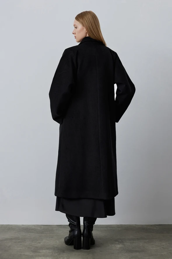 Relaxed Fit Coat - Black - 7