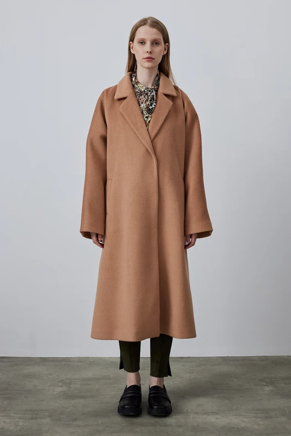 Relaxed Fit Coat - Camel - 3