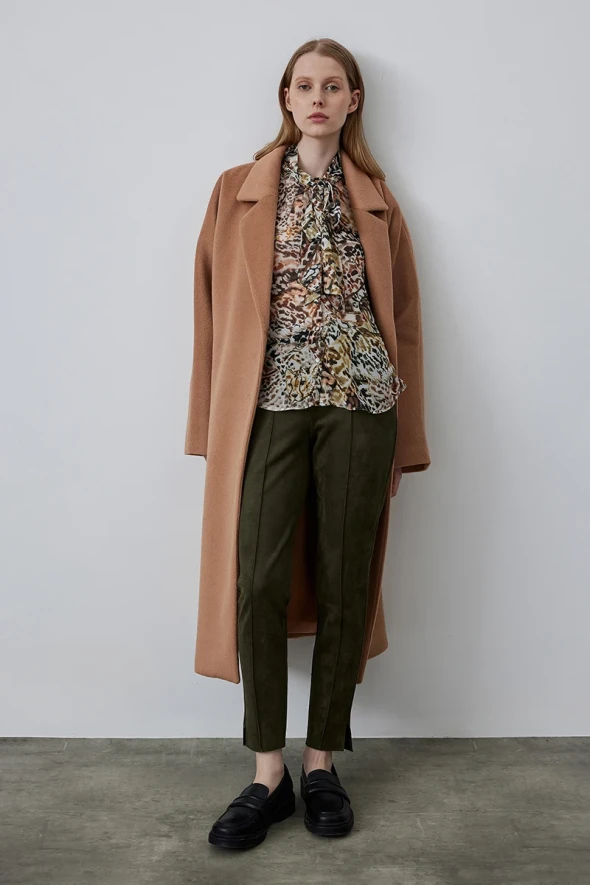 Relaxed Fit Coat - Camel - 1