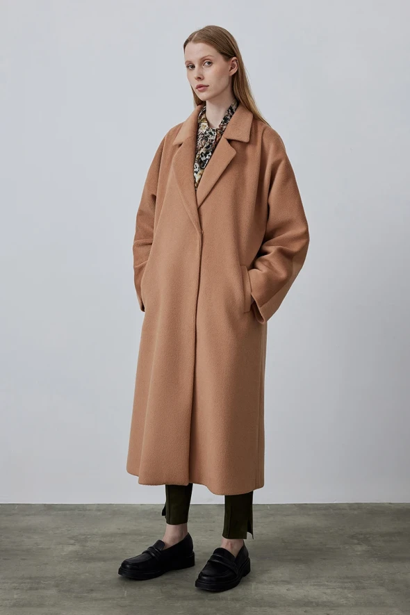 Relaxed Fit Coat - Camel - 2