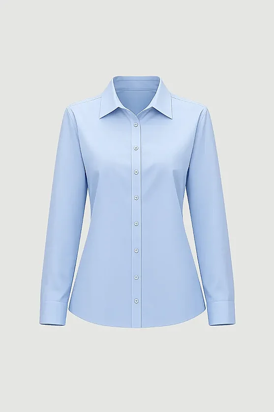Relaxed Fit Cotton Shirt - Blue - Gusto