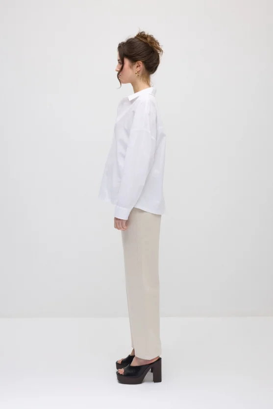 Relaxed Fit Cotton Shirt - White - Gusto