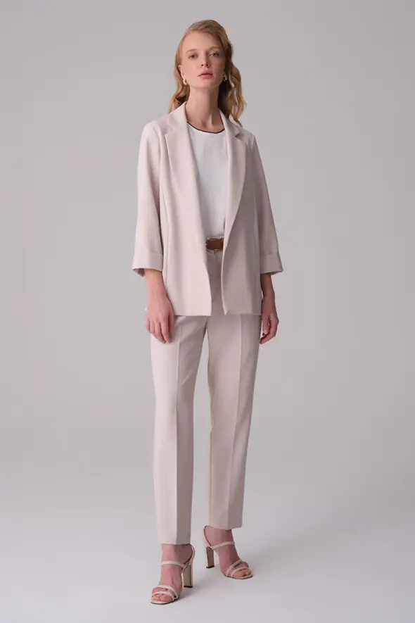 Relaxed Fit Jacket - Beige - 3