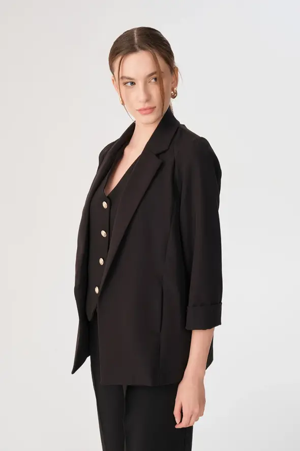 Relaxed Fit Jacket - Black - 4