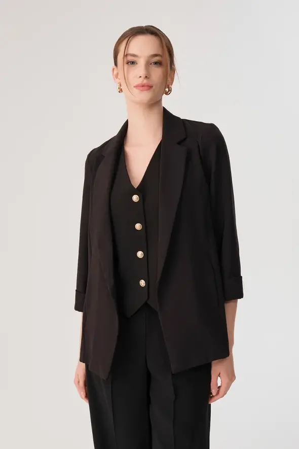 Relaxed Fit Jacket - Black - 5