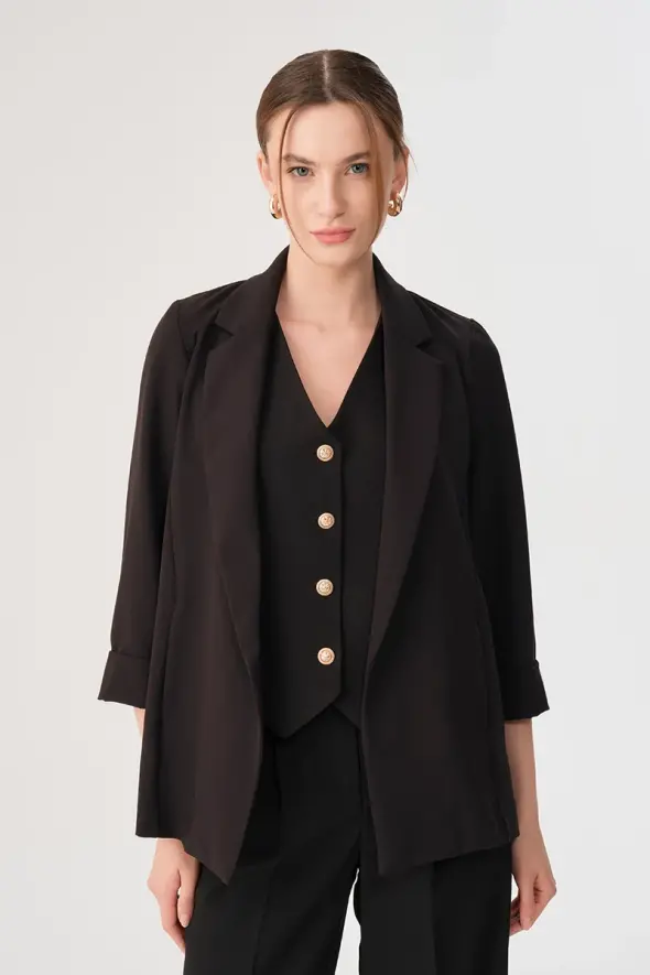 Relaxed Fit Jacket - Black - 1