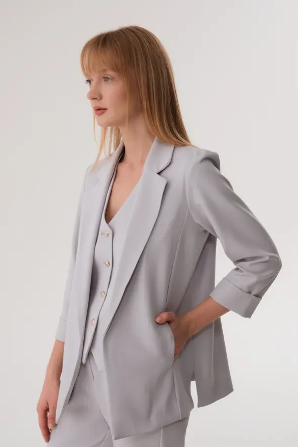 Relaxed Fit Jacket - Grey - 3