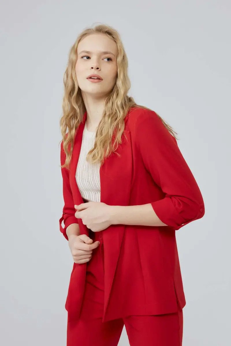 Zara red 2024 jacket womens