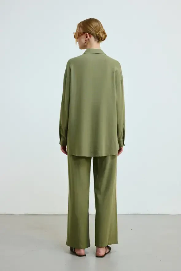 Relaxed Fit Linen Shirt - Khaki - 4