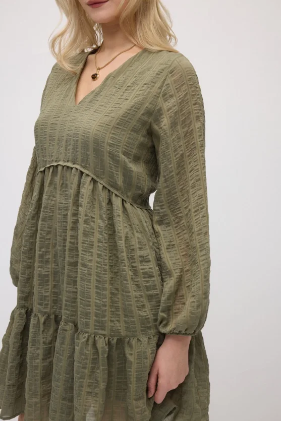 Relaxed Fit Lyocell Dress - Khaki - 6