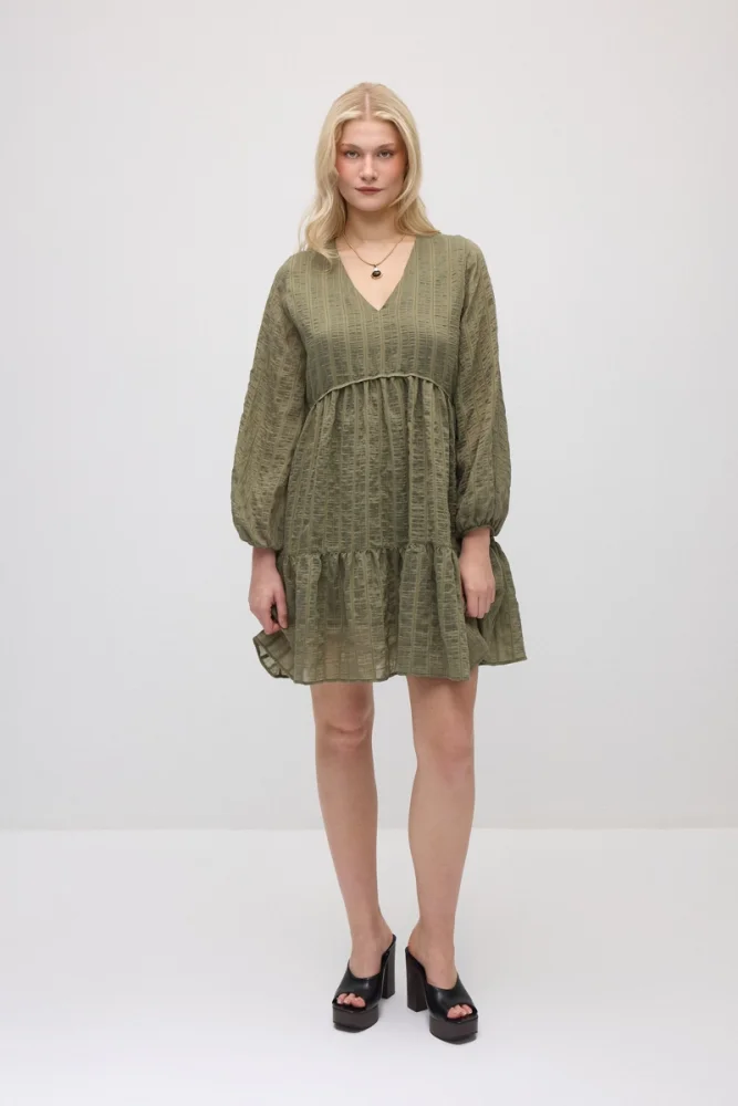 Relaxed Fit Lyocell Dress - Khaki Khaki