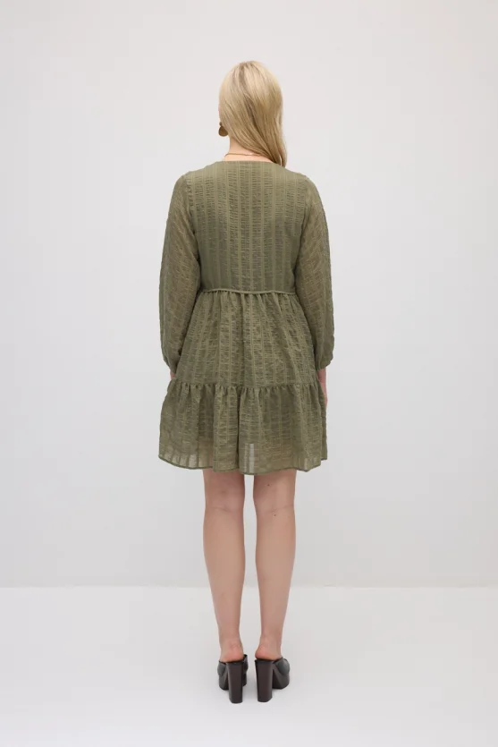 Relaxed Fit Lyocell Dress - Khaki - 6