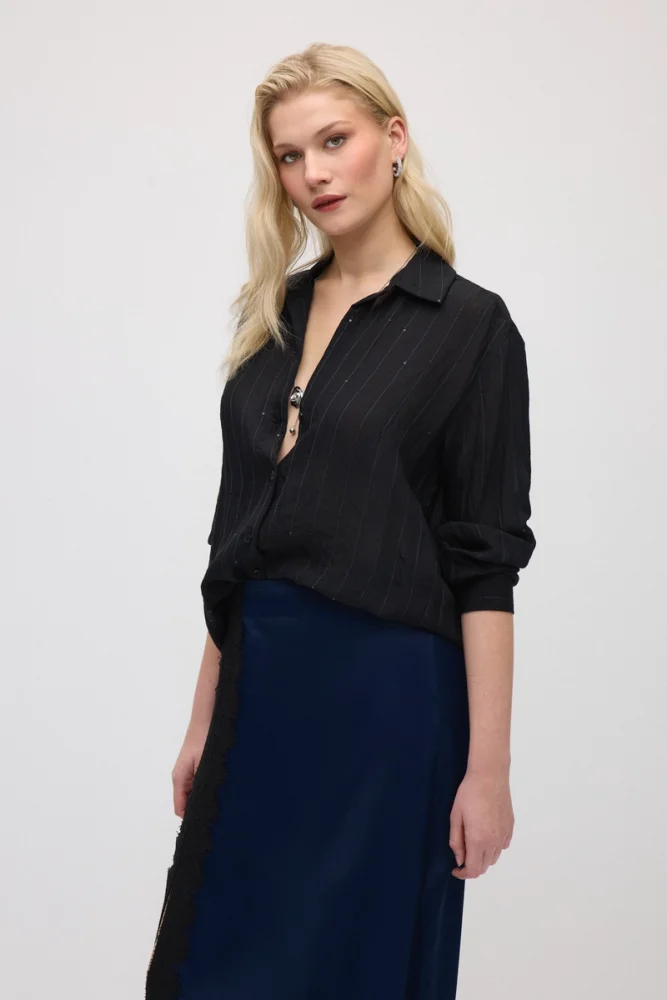 Relaxed Fit Modal Shirt - Black Black