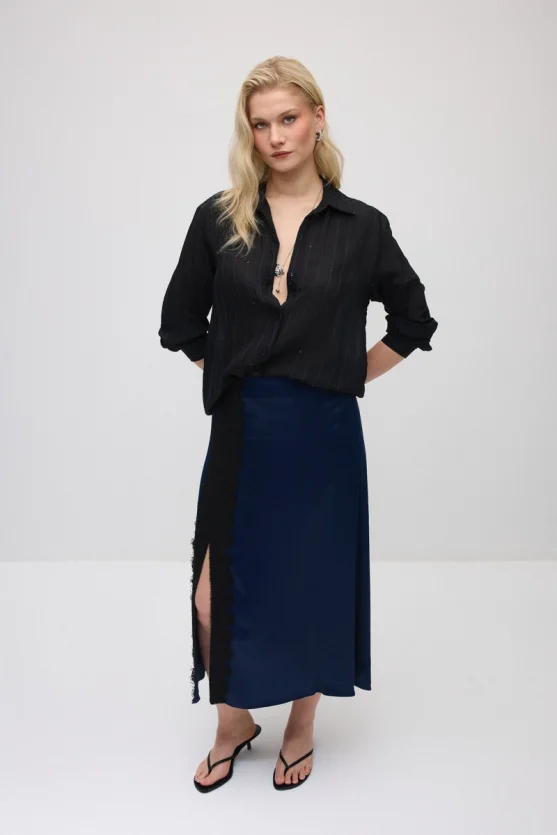 Relaxed Fit Modal Shirt - Black - 3