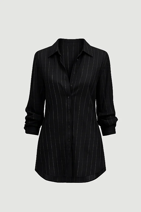 Relaxed Fit Modal Shirt - Black - Gusto