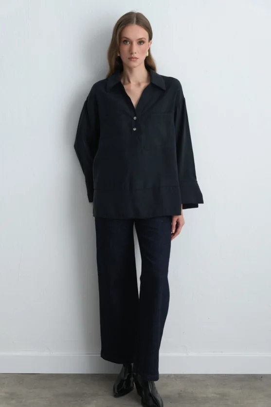 Relaxed Fit Modal Shirt Black - 2
