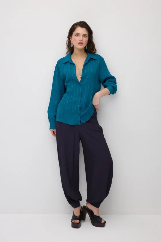 Relaxed Fit Modal Shirt - Green - 3