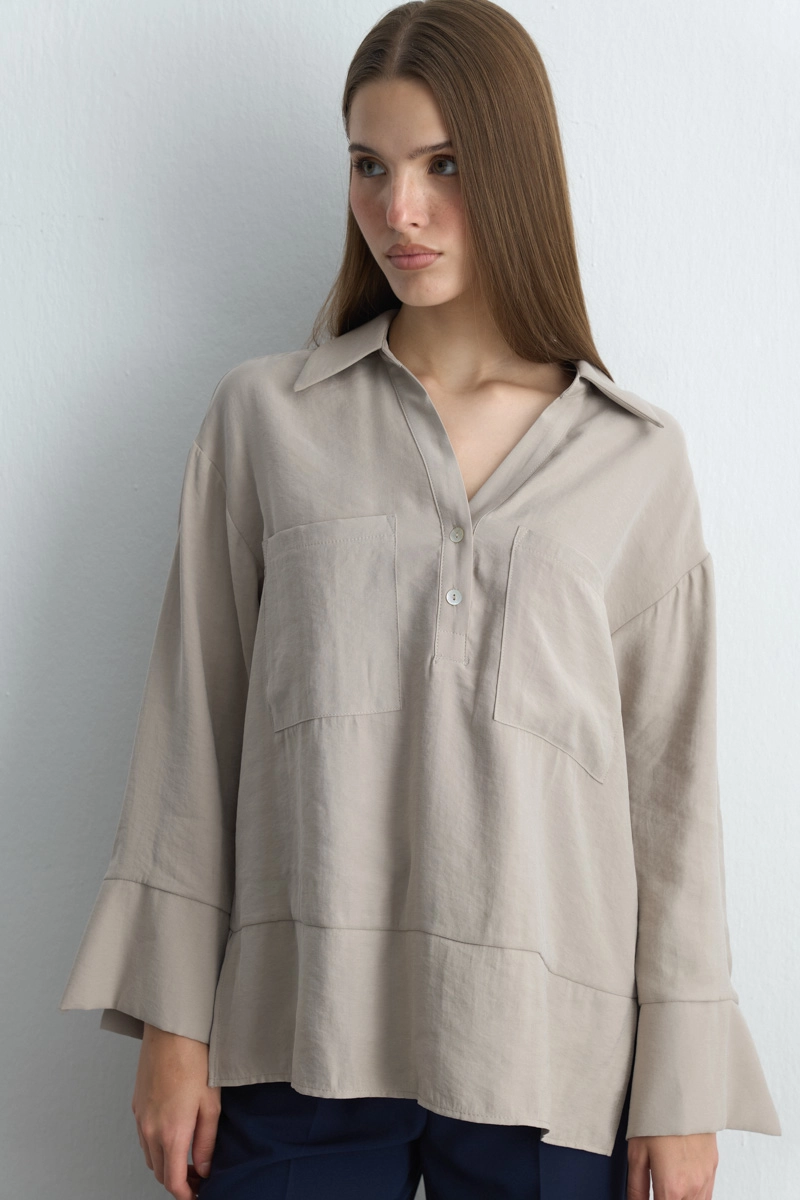 Relaxed Fit Modal Shirt - Stone Stone