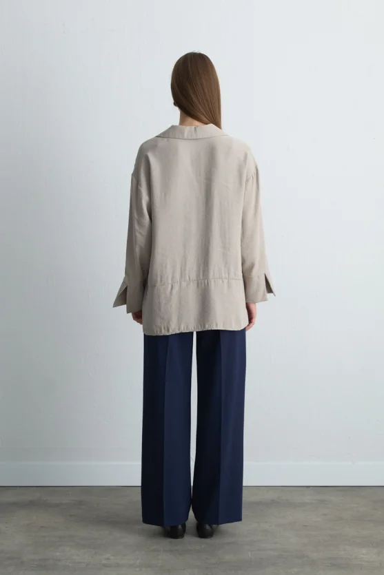 Relaxed Fit Modal Shirt Stone - 4