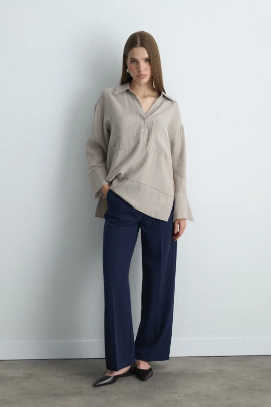Relaxed Fit Modal Shirt Stone - Gusto