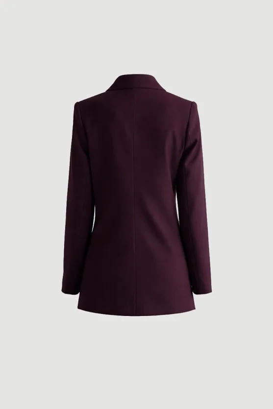 Relaxed Fit Striped Blazer Jacket Plum - 6