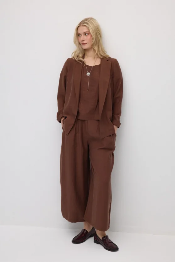 Relaxed Fit Tencel Jacket - Brown - 4