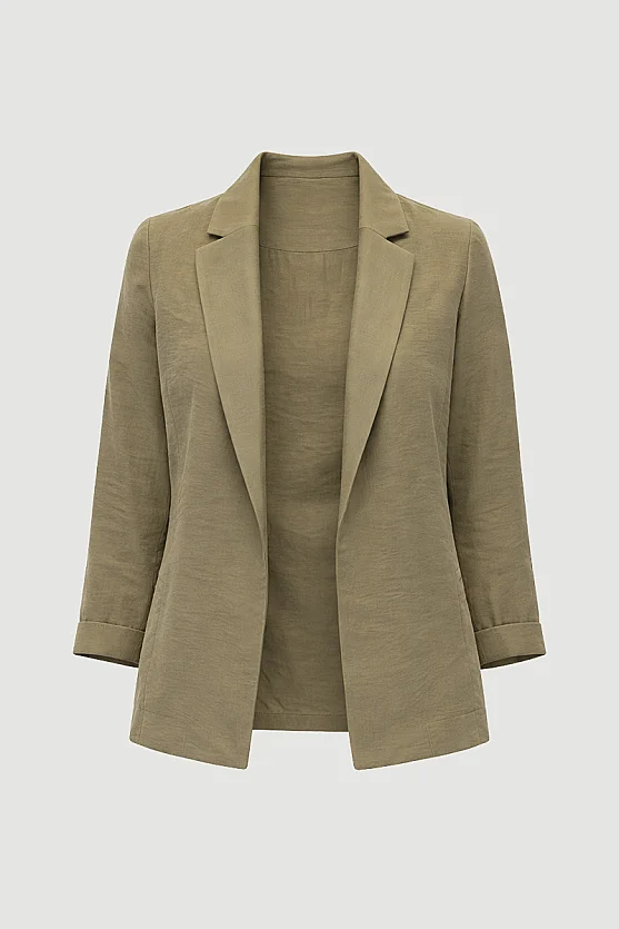 Relaxed Fit Tencel Jacket - Khaki - 6