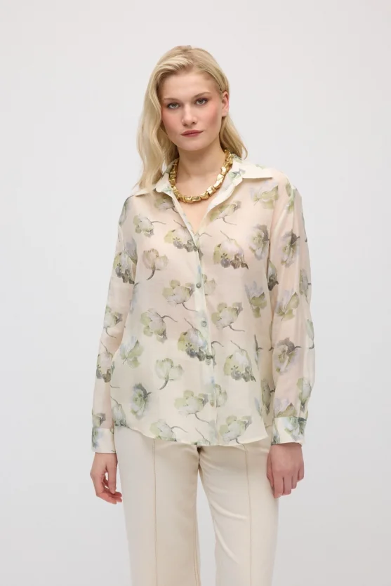 Relaxed Fit Tencel Shirt - Beige - 1