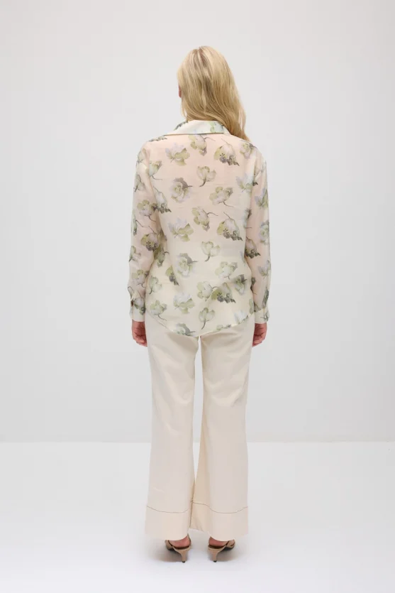 Relaxed Fit Tencel Shirt - Beige - 6