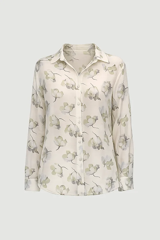 Relaxed Fit Tencel Shirt - Beige - Gusto