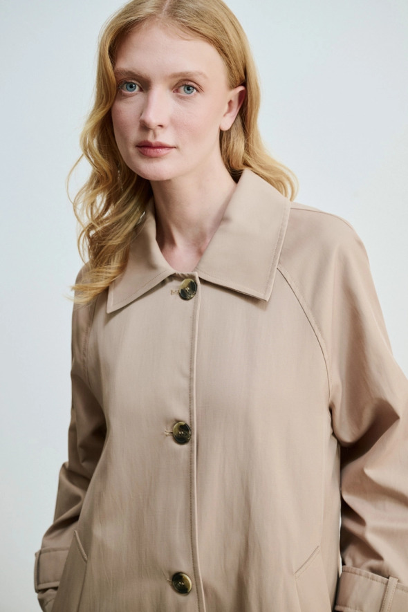 Relaxed Fit Trenchcoat - Beige - 5