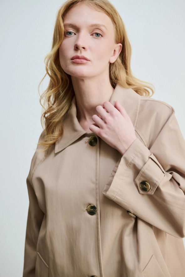 Relaxed Fit Trenchcoat - Beige - 6