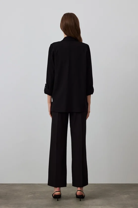 Relaxed Fit Unlined Jacket - Black - 4