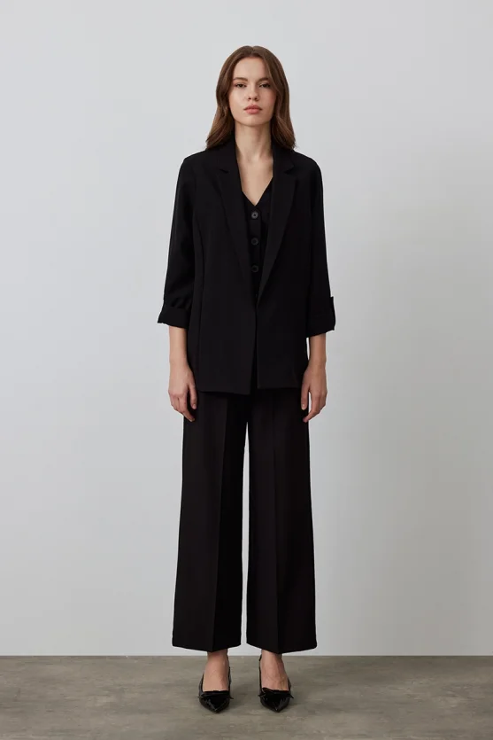 Relaxed Fit Unlined Jacket - Black - 2