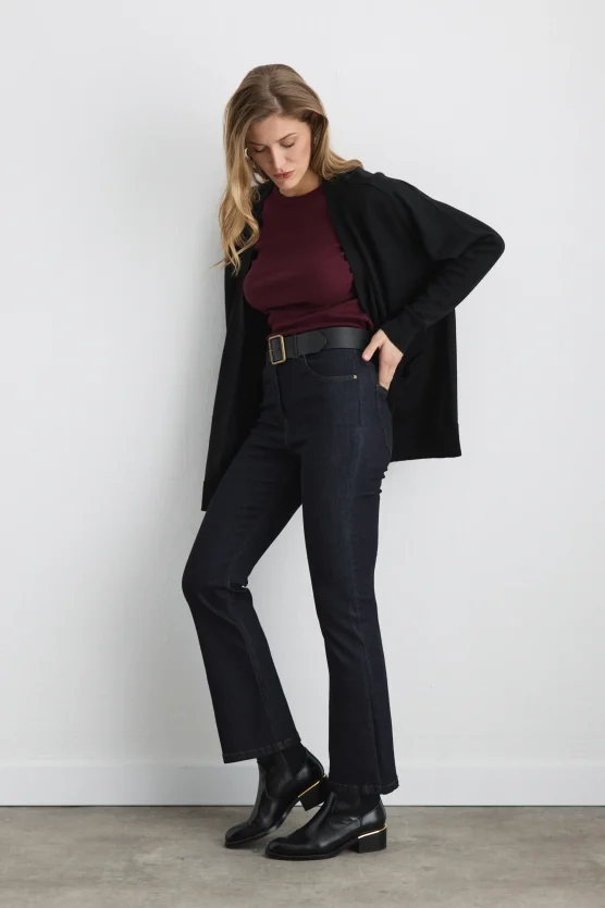 Relaxed-Fit Wool Knit Cardigan - Black - 3